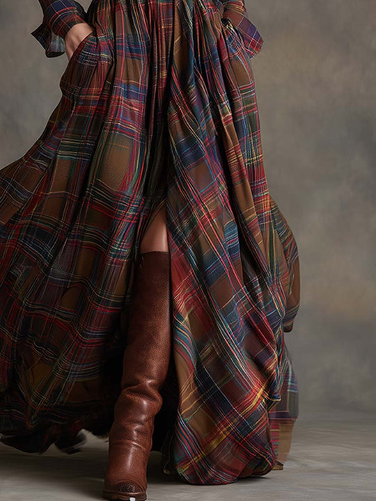 Sophie Checked Maxi Dress