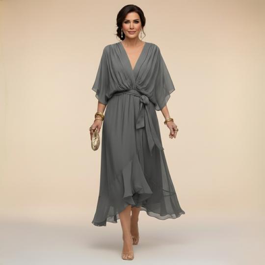 Rosemary Flowing V-Neck Silhouette Dress