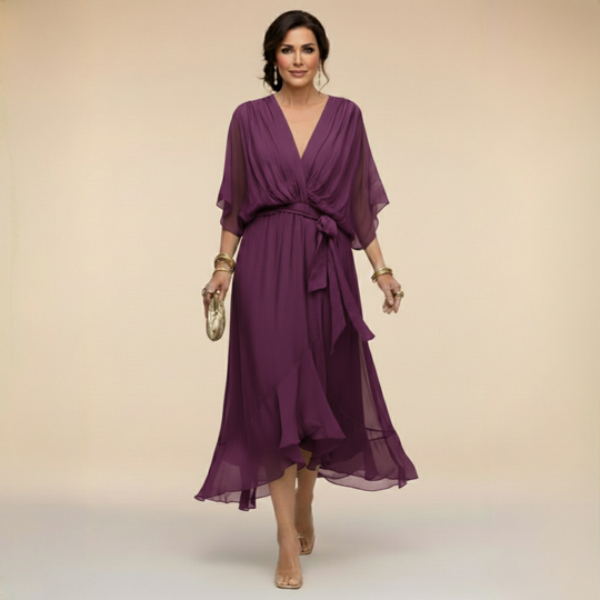 Rosemary Flowing V-Neck Silhouette Dress
