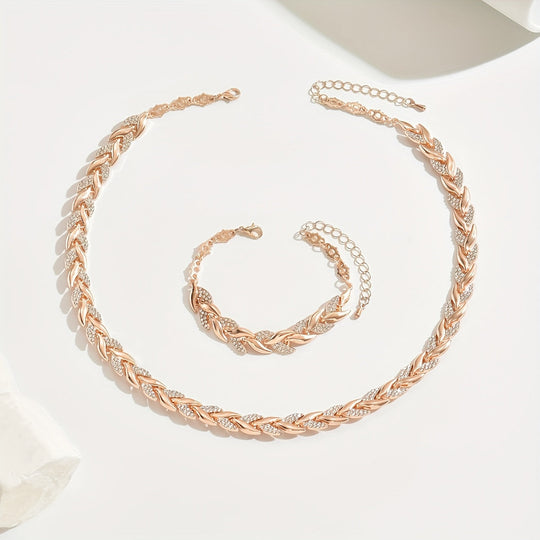 Rose Necklace & Bracelet Mermaid Set