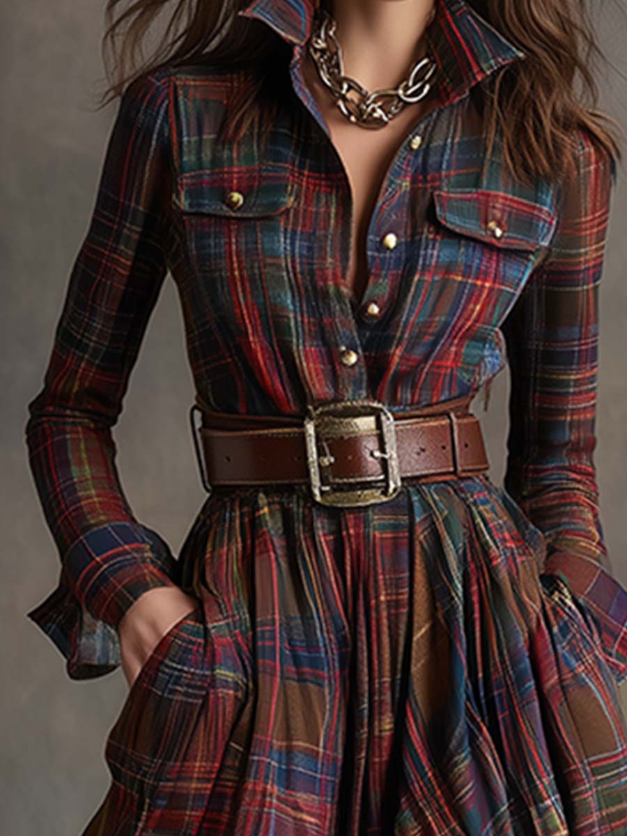Sophie Checked Maxi Dress