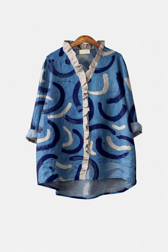 Elizabeth Elegant Linen Summer Blouse
