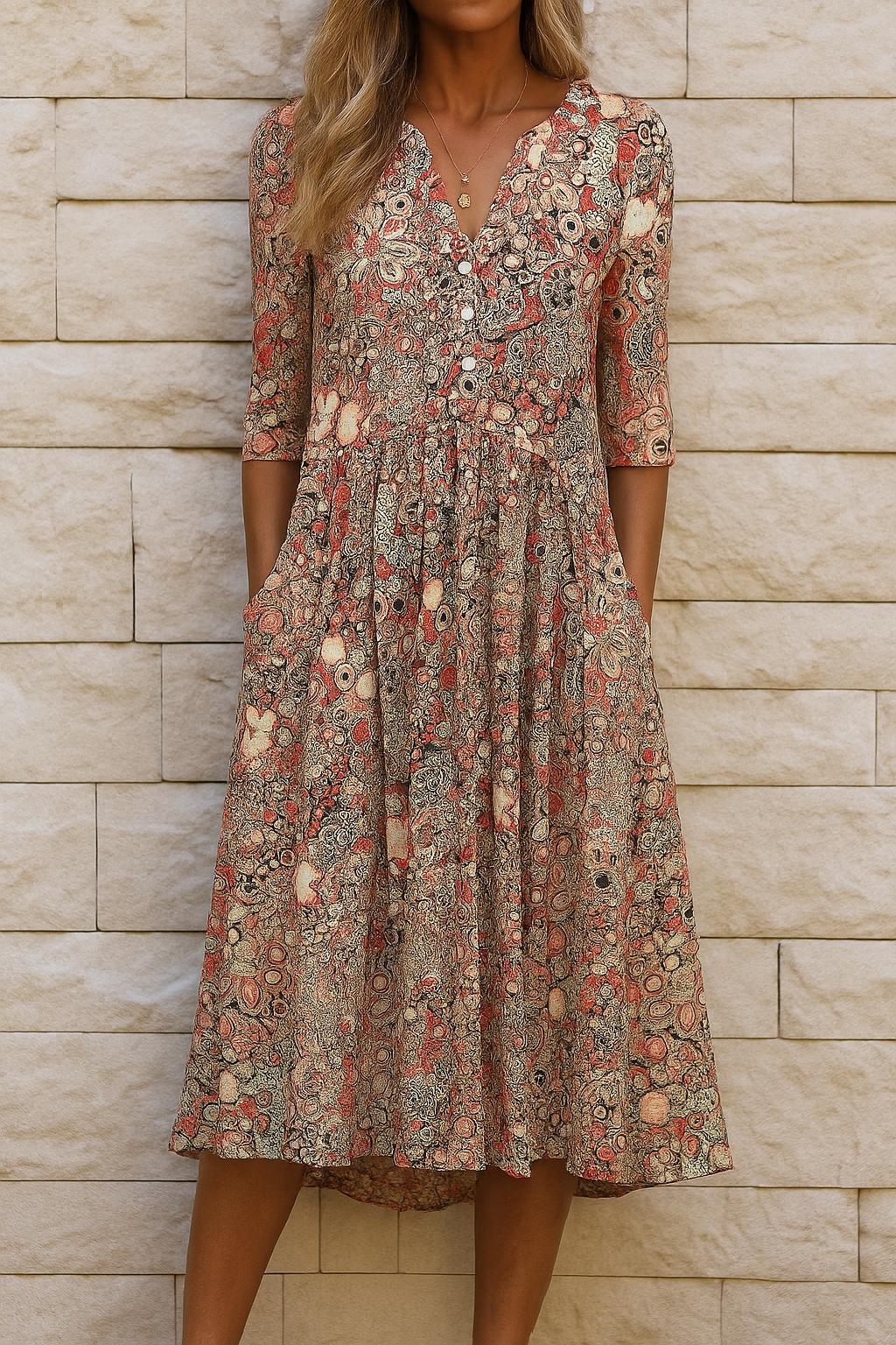 Christine Elegant V-Neck Dress