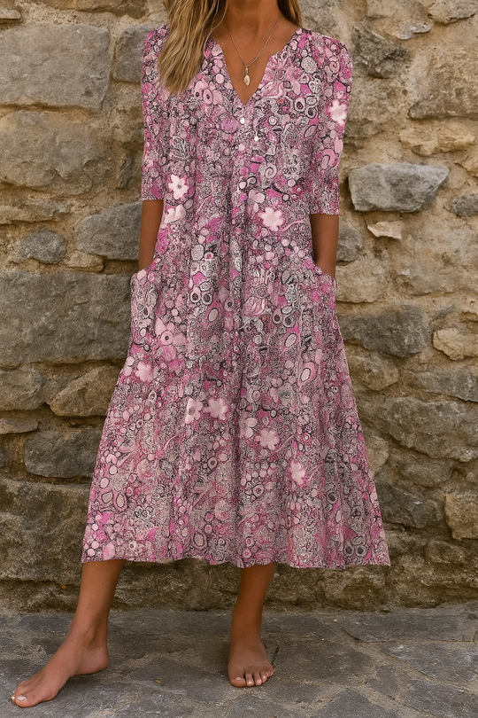 Christine Elegant V-Neck Dress