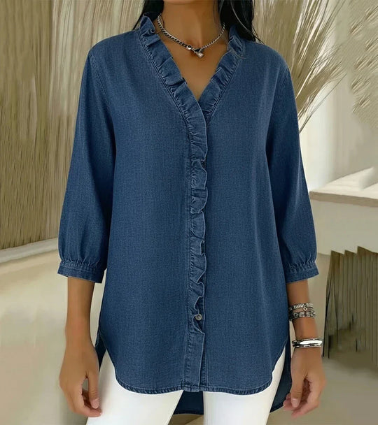 Abigail Elegant Denim Blouse
