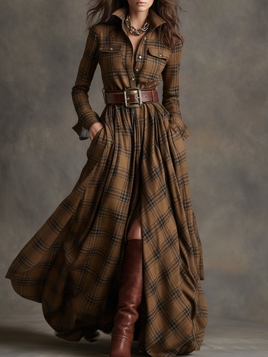 Sophie Checked Maxi Dress