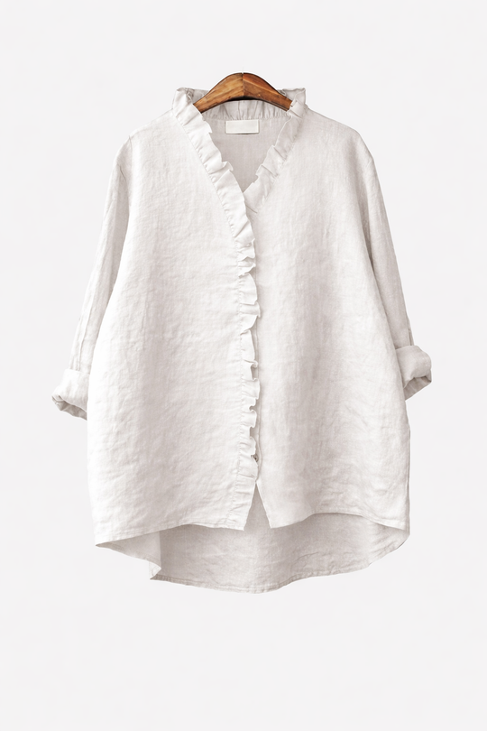 Elizabeth Elegant Linen Summer Blouse