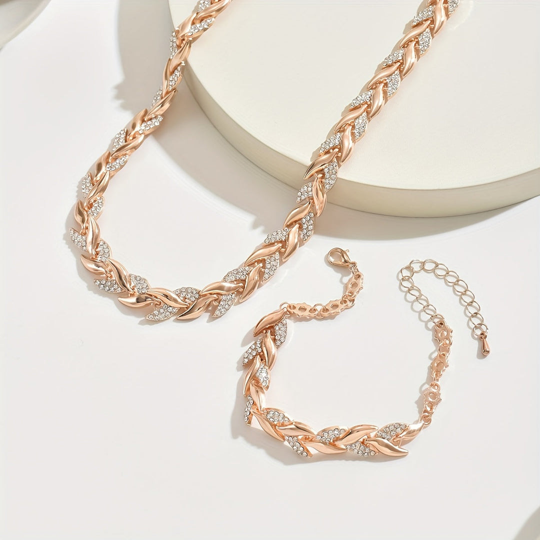 Rose Necklace & Bracelet Mermaid Set