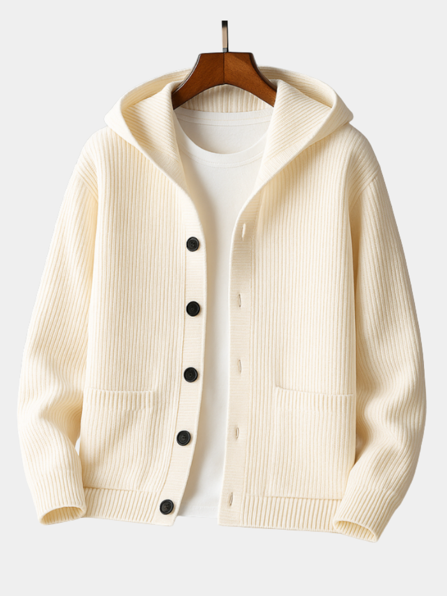 Riley Unisex Modern Knit Cardigan with Hood