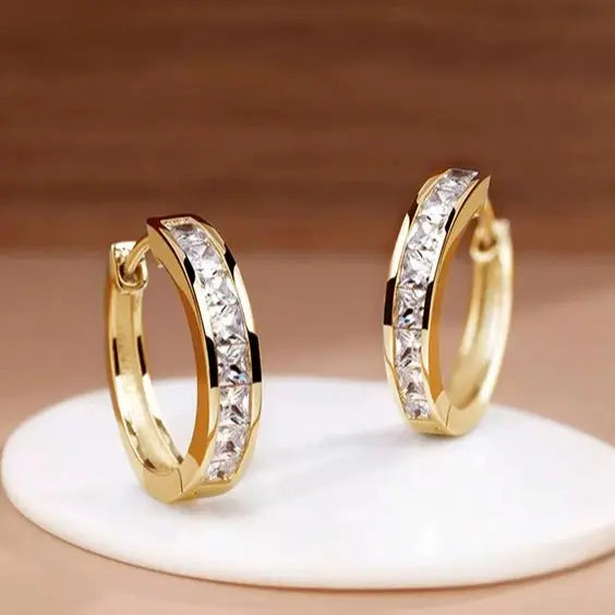 Chic Gold & Crystal Earrings