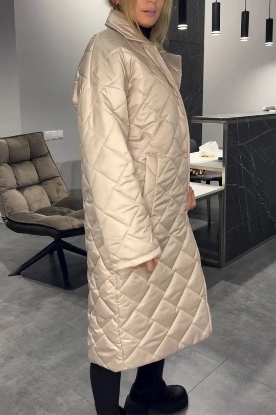 Evie Reversible Quilted Coat with Leopard Lining
