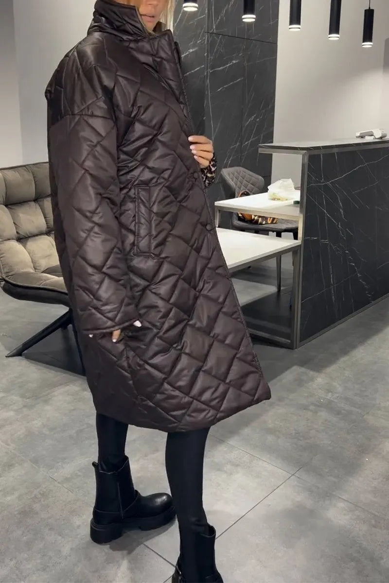 Evie Reversible Quilted Coat with Leopard Lining