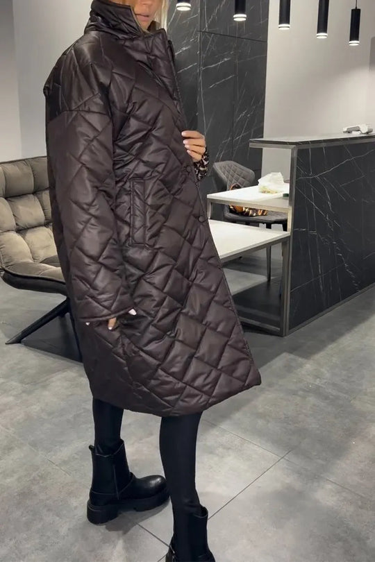 Evie Reversible Quilted Coat with Leopard Lining