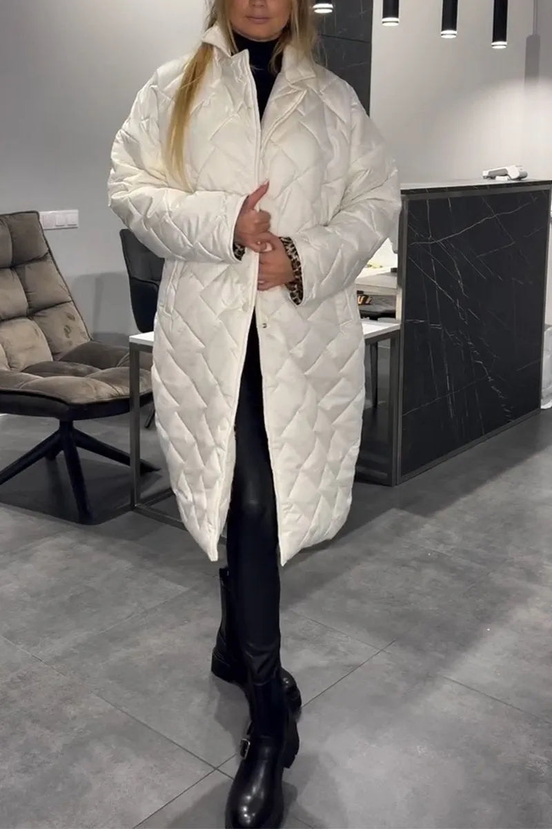 Evie Reversible Quilted Coat with Leopard Lining