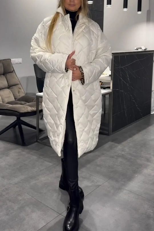 Evie Reversible Quilted Coat with Leopard Lining